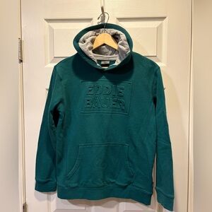 Eddie Bauer Big Kids Green Camp Fleece Hoodie w/ Monogram Graphic Print